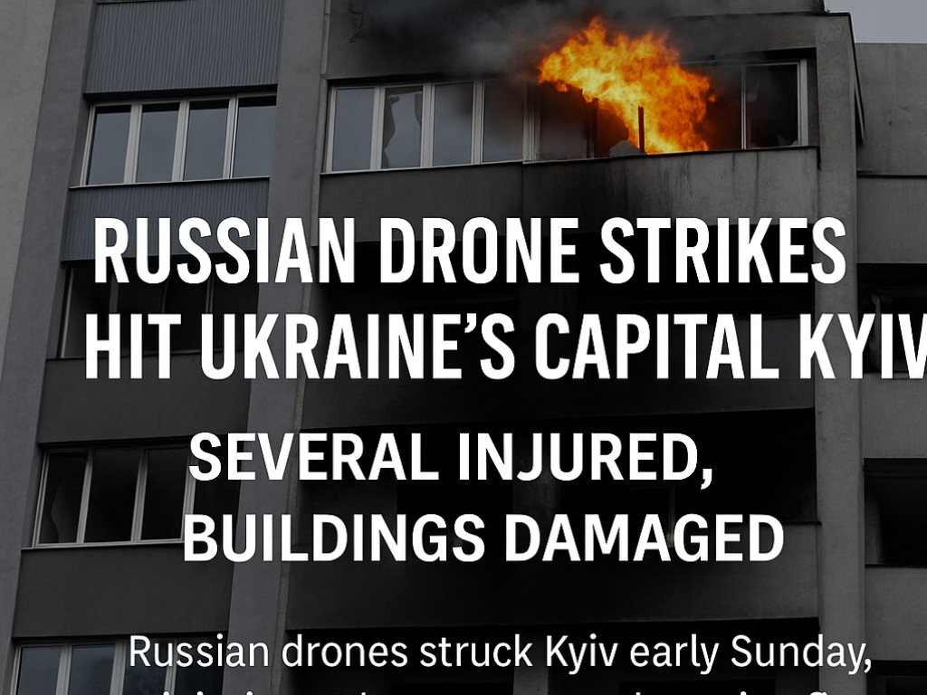 Russia Attacks Kyiv with Drones, Injures Civilians and Sparks Fires in Residential Areas