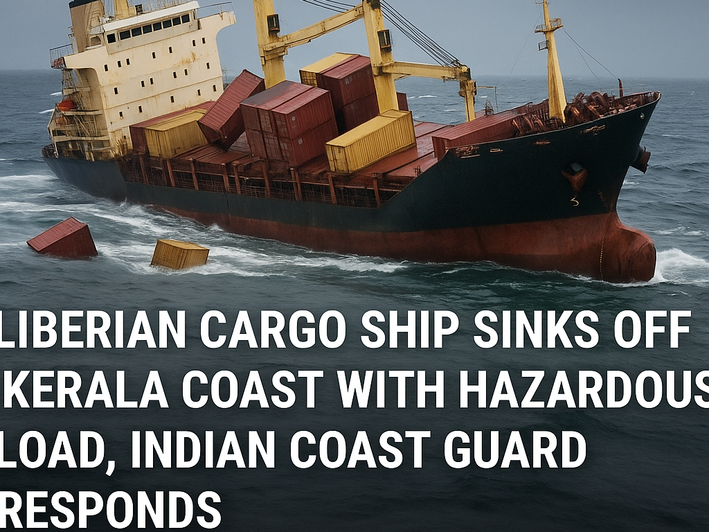 Ship Carrying Hazardous Materials Sinks Near Kochi; Coast Guard on High Alert